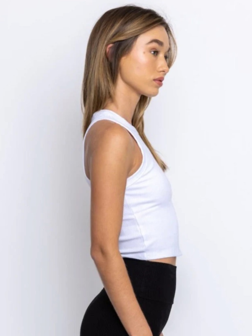 Briavia Bridgewater Ribbed Tank Top White Thick Stretch Size Large